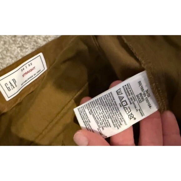 Gap Essential Khaki Pants Slim Fit Straight Leg Palomino Brown NWT Mens 34x32 - Picture 8 of 10